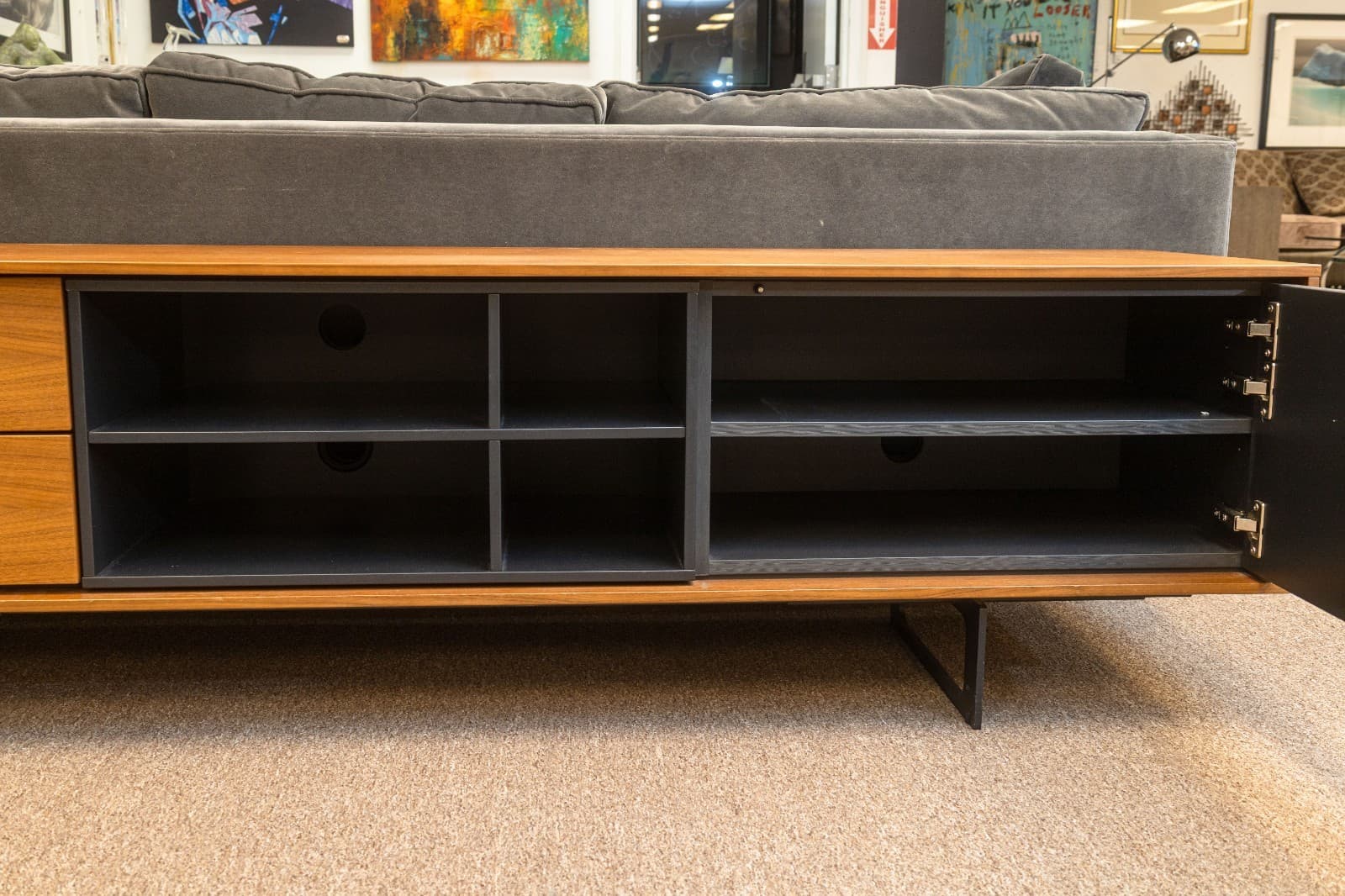 Contemporary Modern Treku Media Console Cabinet Mid Century Modern Style - Thumbnail 5