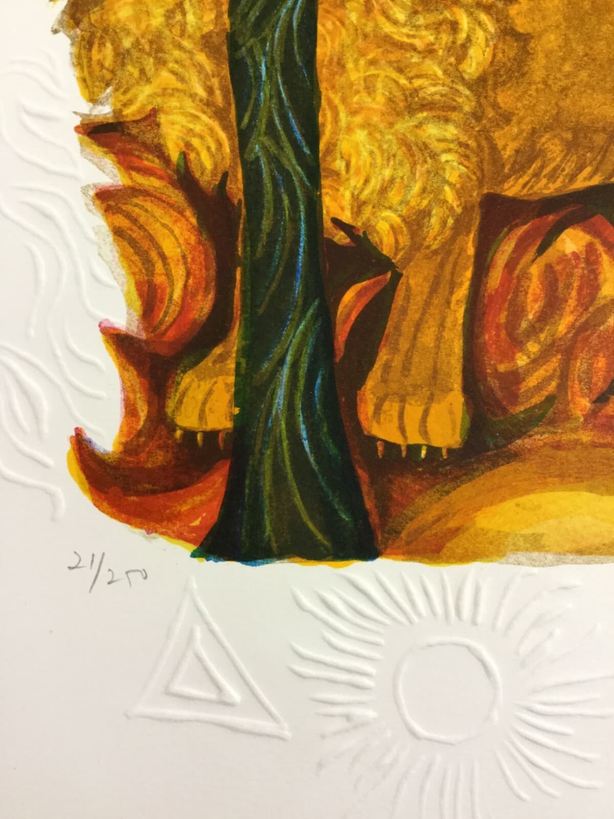 Mid Century Modern Unframed Leo Lion Judith Bledsoe Hand Signed Lithograph - Thumbnail 4