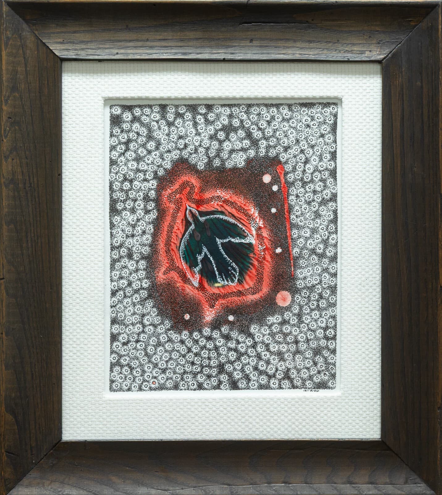 Paul VerBurg Untitled 46 Signed Contemporary Pen & Ink over Acrylic Monoprint