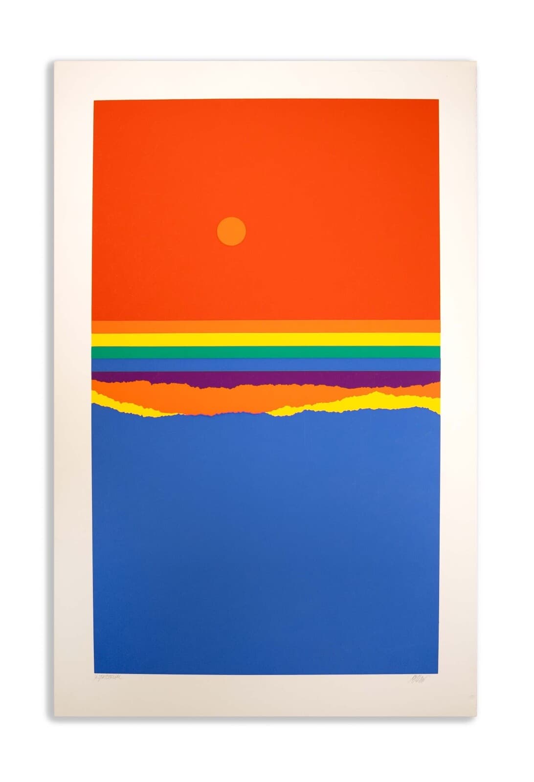 Richard Kozlow Spectrum Modernist Abstract Serigraph 1/1 Unframed 1980s - Thumbnail 2