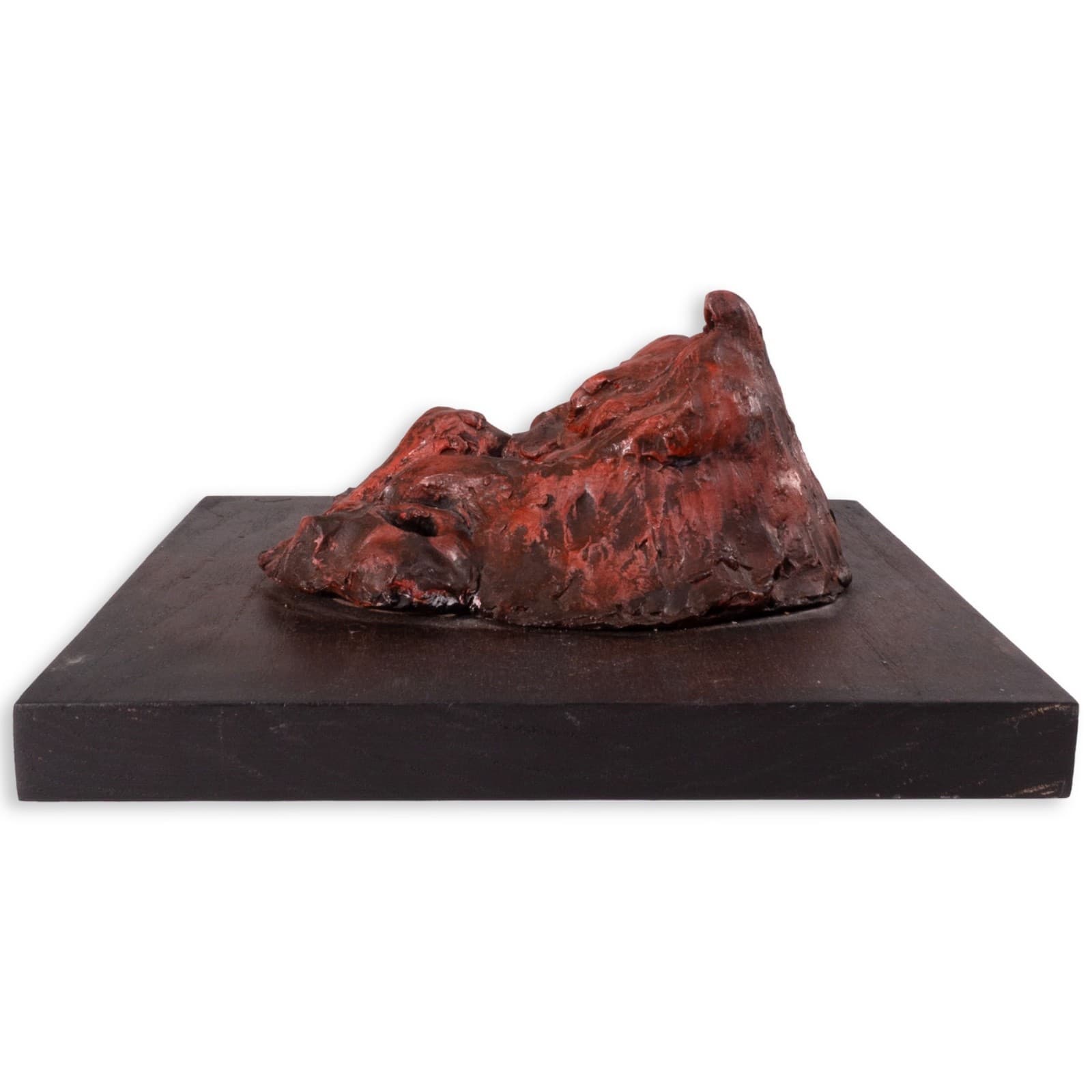 Richard Kozlow Untitled 1996 Abstract Red Bronze Sculpture On Wood Base - Thumbnail 3