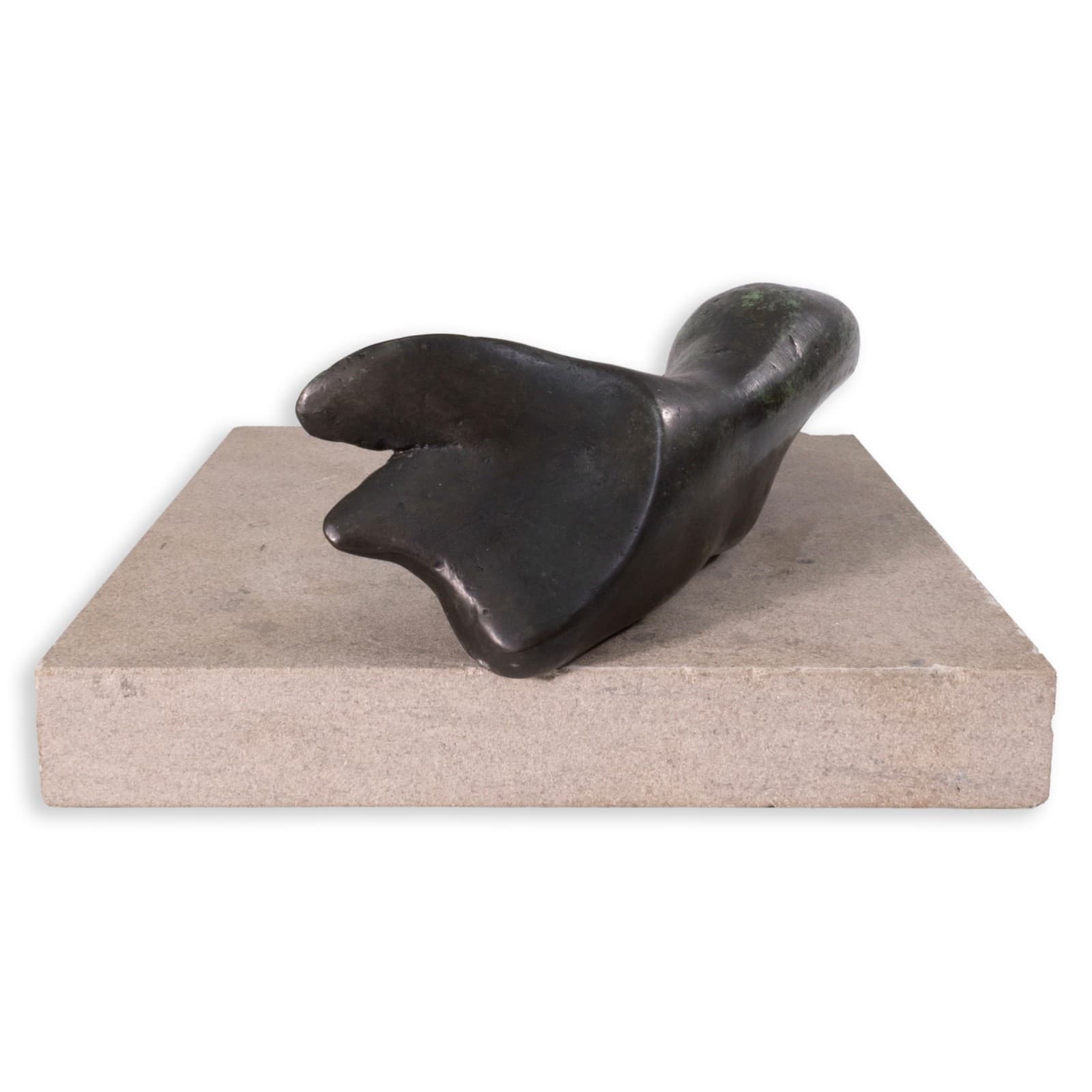Richard Kozlow - Untitled, 1996 Figurative Green Bronze Sculpture On Cement Base - Thumbnail 3