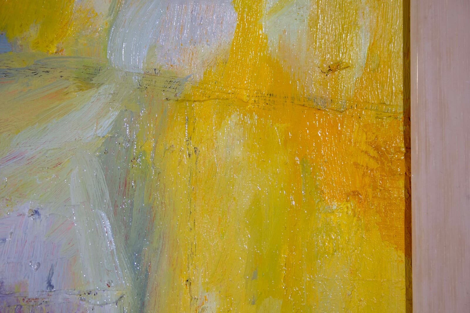 Manette Van Hamel Signed Abstract Expressionist Oil Painting on Canvas 1970s - Thumbnail 8