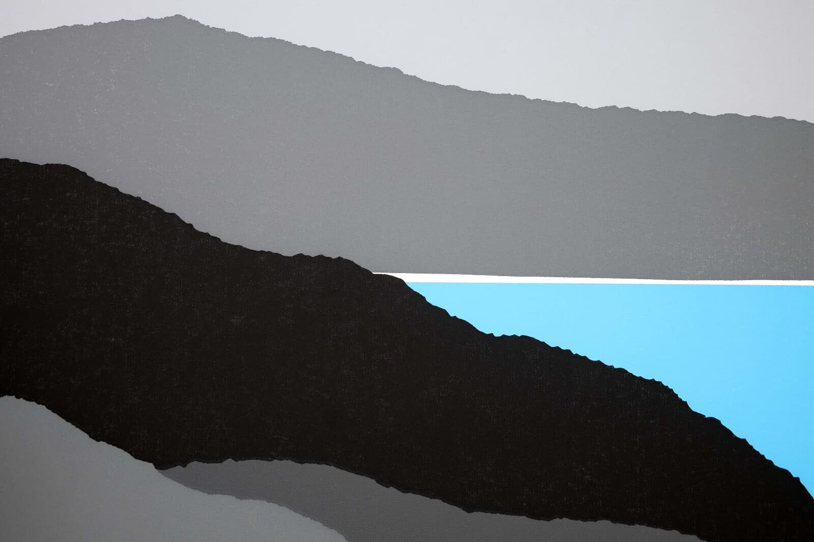Richard Kozlow Moon River Signed Modernist Serigraph 54/100 Unframed 1980s - Thumbnail 3