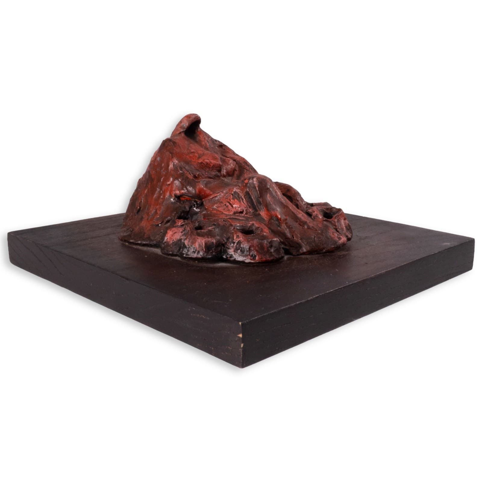 Richard Kozlow Untitled 1996 Abstract Red Bronze Sculpture On Wood Base