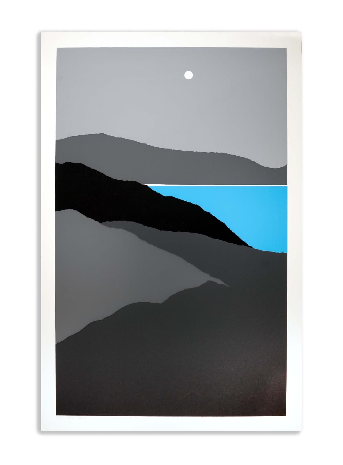 Richard Kozlow Moon River Signed Modernist Serigraph 54/100 Unframed 1980s - Thumbnail 2