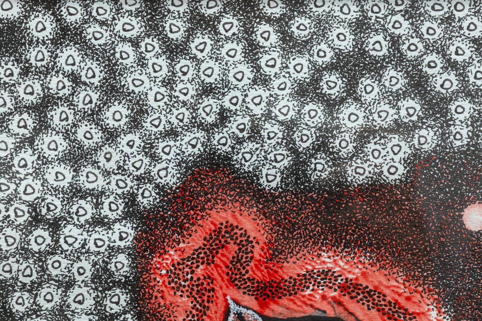 Paul VerBurg Untitled 46 Signed Contemporary Pen & Ink over Acrylic Monoprint - Thumbnail 3