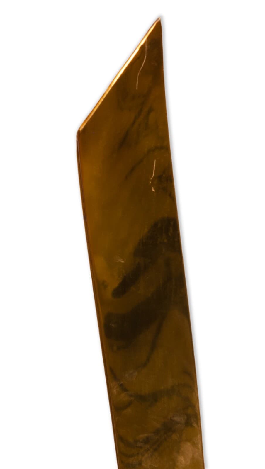 Curtis Jere 1980s Brass on Marble Base Ribbon Heart Flame Table Floor Sculpture - Thumbnail 5