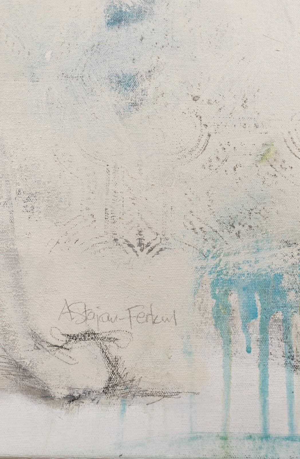 Andrea Stajan-Ferkul An Affair With Black Signed Mixed Media Painting On Canvas - Thumbnail 3