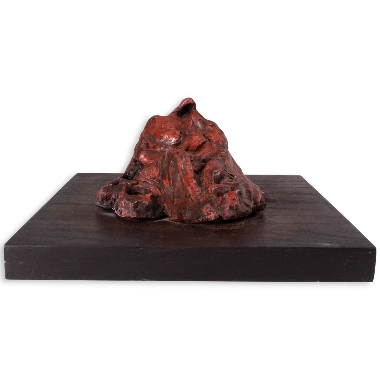 Richard Kozlow Untitled 1996 Abstract Red Bronze Sculpture On Wood Base - Thumbnail 2