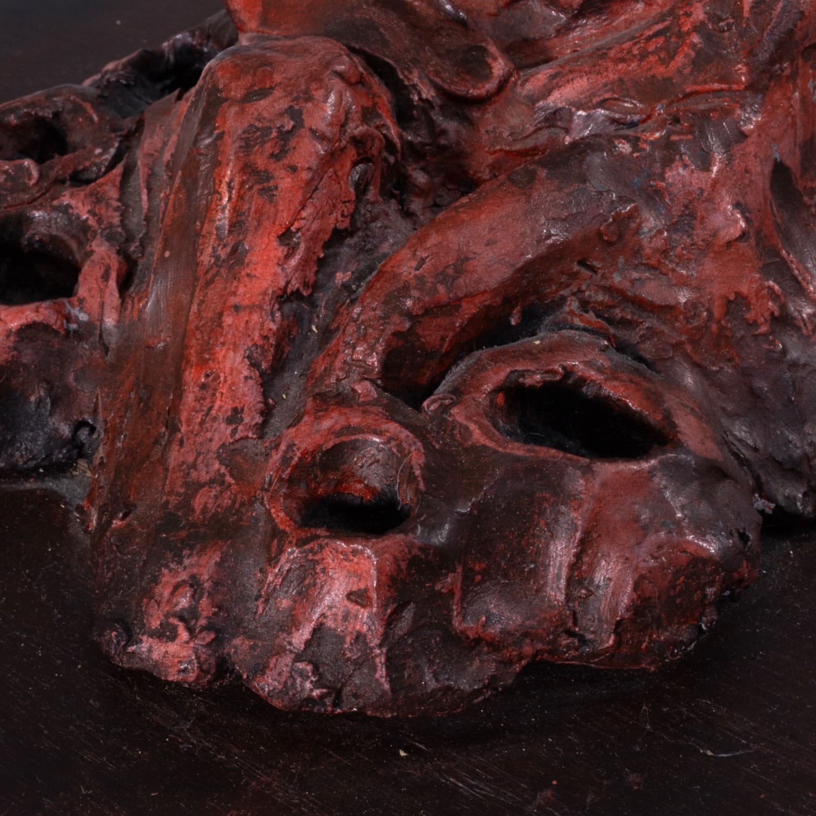 Richard Kozlow Untitled 1996 Abstract Red Bronze Sculpture On Wood Base - Thumbnail 6