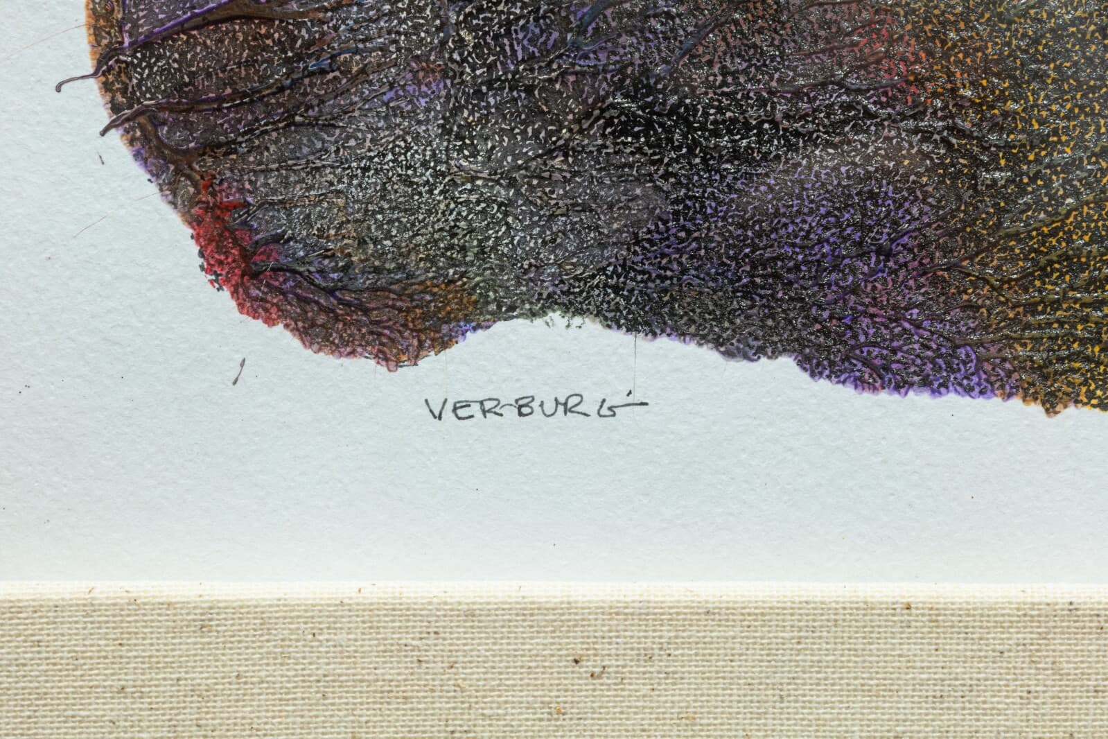 Paul VerBurg You Be You Signed Contemporary Pen and Ink over Acrylic Monoprint - Thumbnail 5