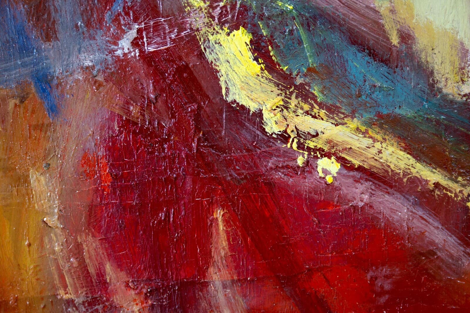 Manette Van Hamel Signed Abstract Expressionist Oil Painting on Canvas 1970s - Thumbnail 7