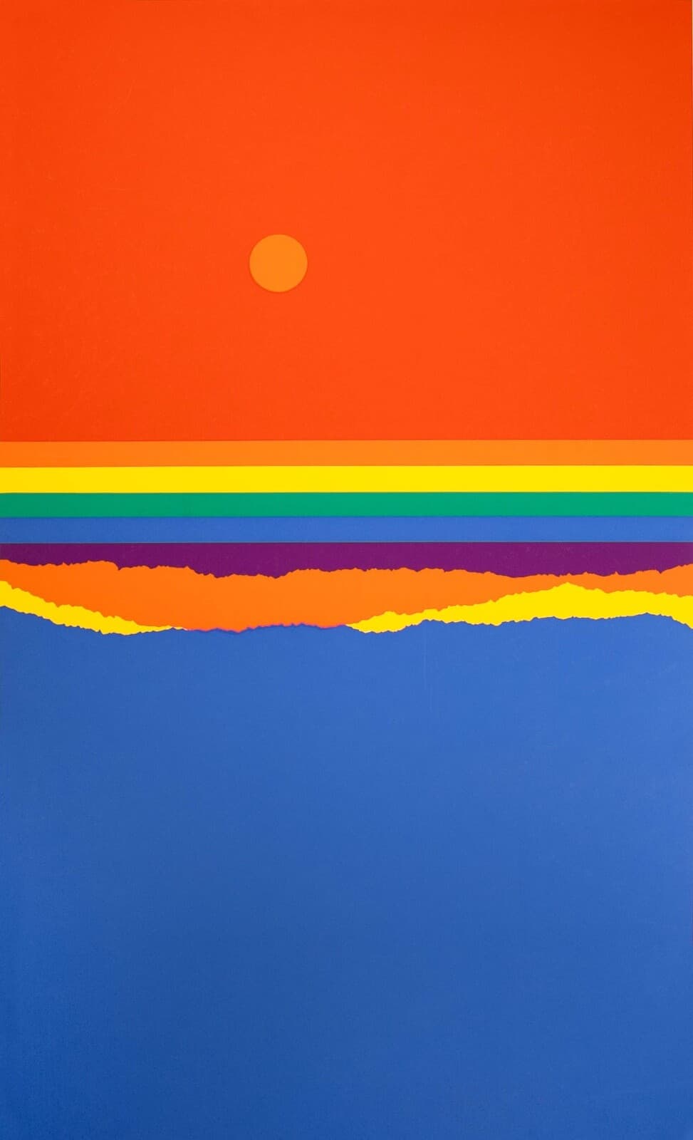 Richard Kozlow Spectrum Modernist Abstract Serigraph 1/1 Unframed 1980s - Thumbnail 3