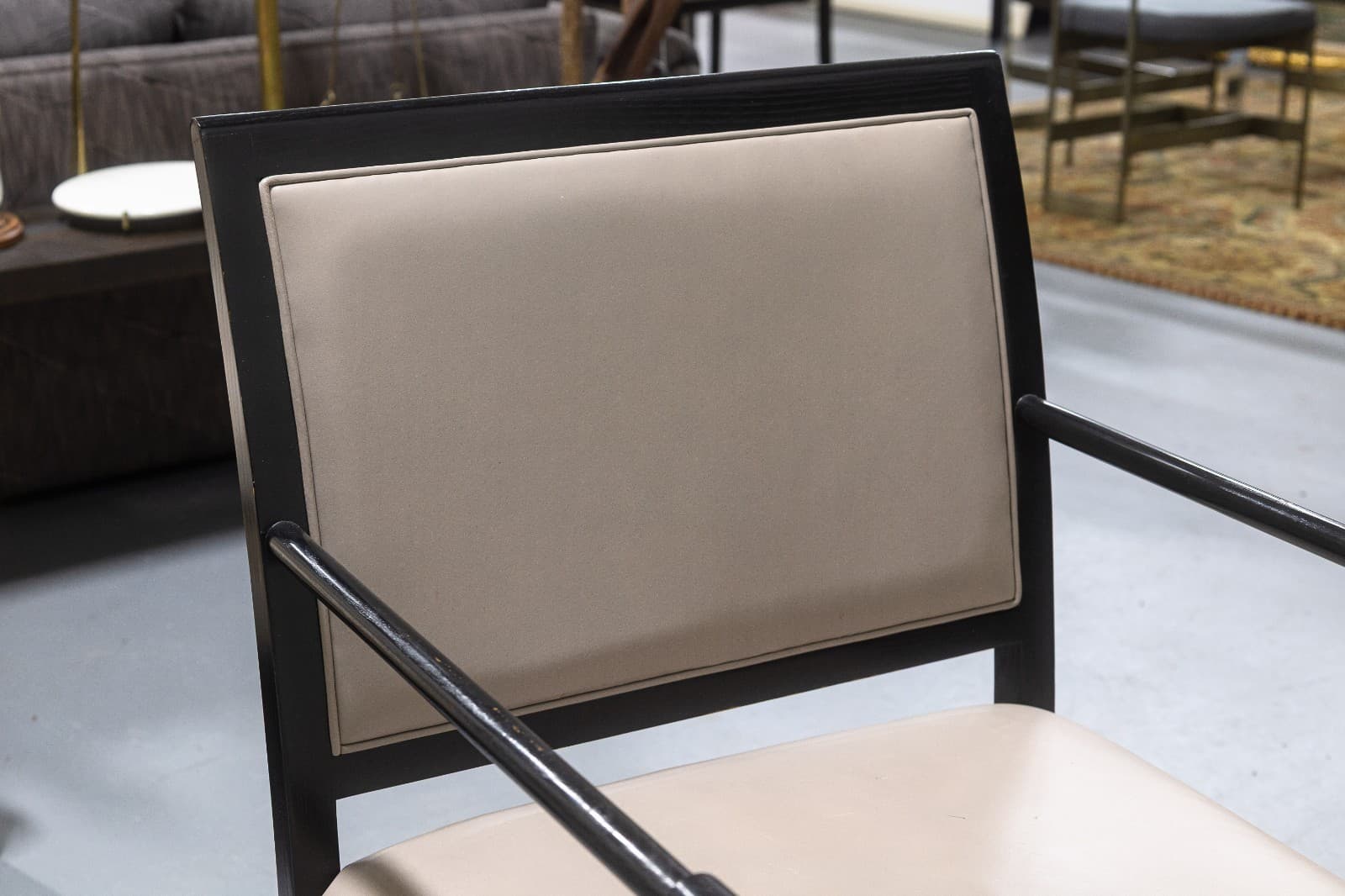 Ward Bennett for Brickel Associates Set of 4x Black Lacquer 1980s Armchairs - Thumbnail 6