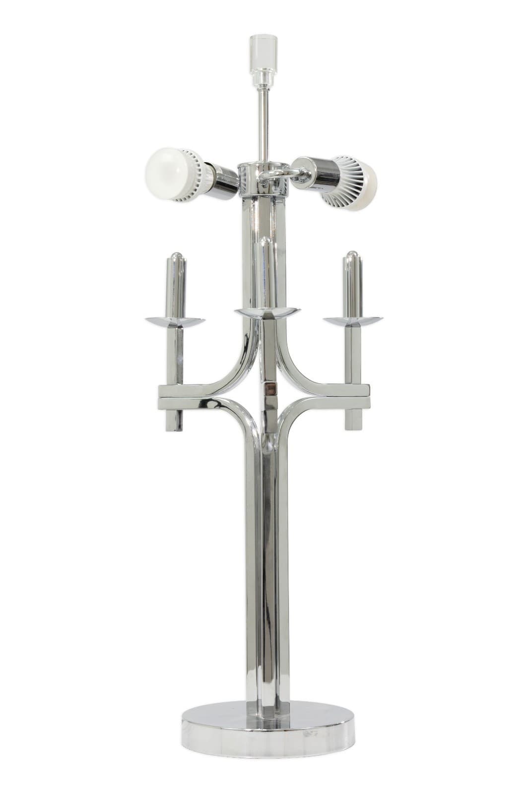 Gaetano Sciolari Style Polished Chrome Table Lamp 20th Century Modern Lighting