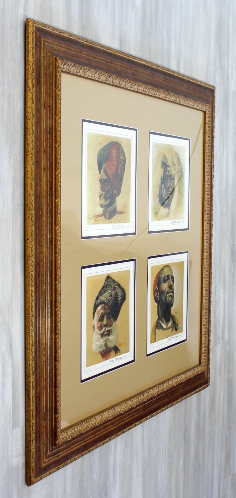 Mid Century Modern Rico Tomaso Framed Signed Lithograph of Natives 63/350 - Thumbnail 8