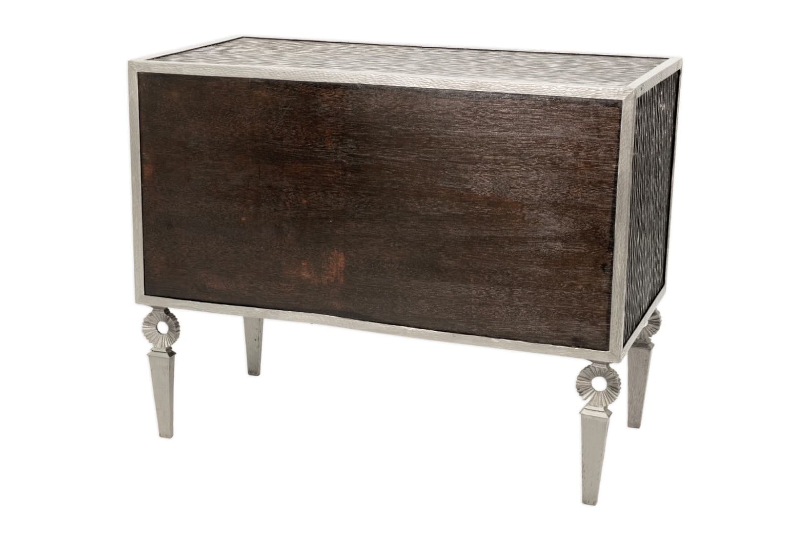 Global Views Silver Framed Artisan Two Drawer Bedroom Chest - Thumbnail 4