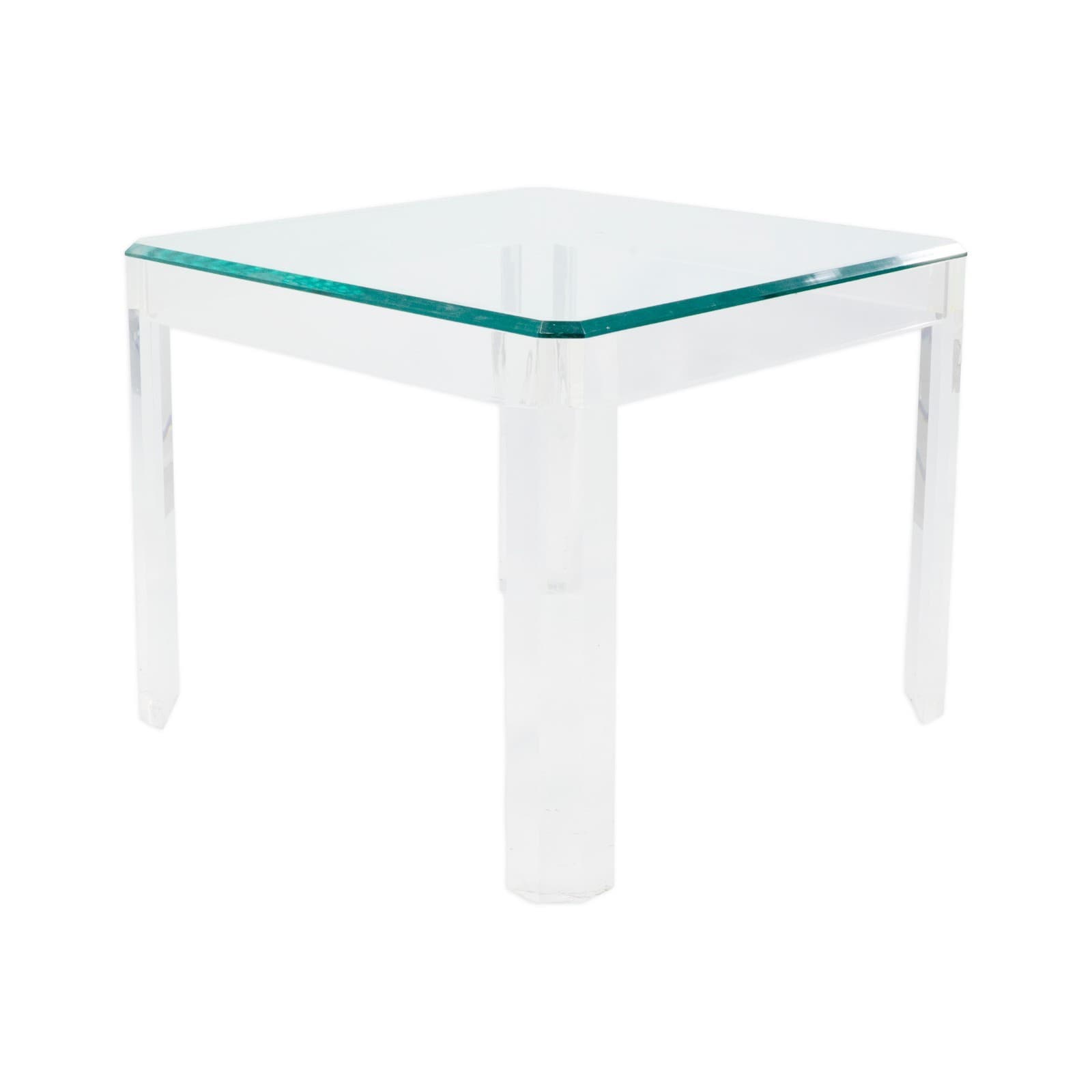 Postmodern Lucite and Chrome Table with Set of 4 Chairs by Vivid of Los Angeles - Thumbnail 4