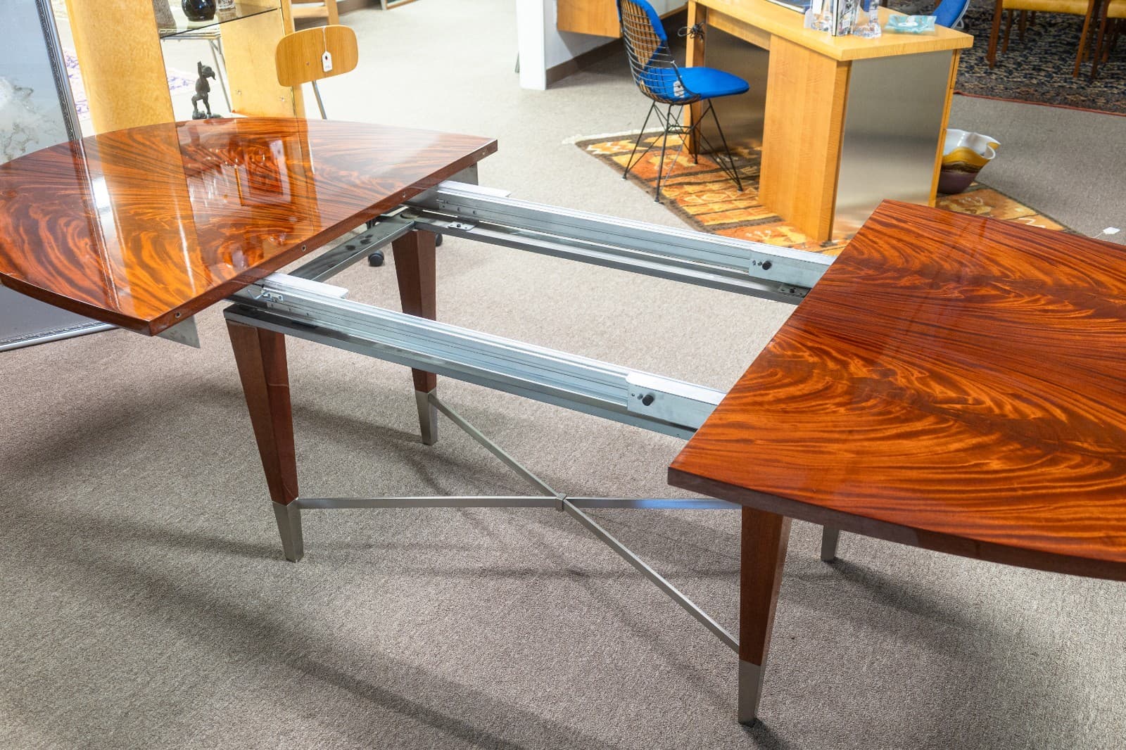 Vintage Greg Sheres Italian Mahogany Verite Collection Dining Table with Leaves - Thumbnail 2