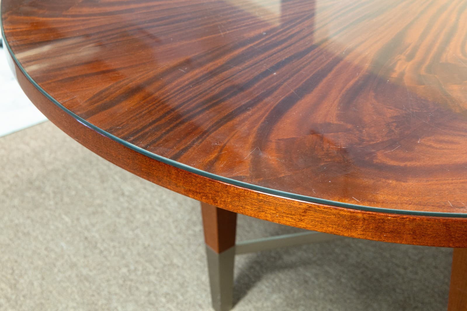 Vintage Greg Sheres Italian Mahogany Verite Collection Dining Table with Leaves - Thumbnail 5