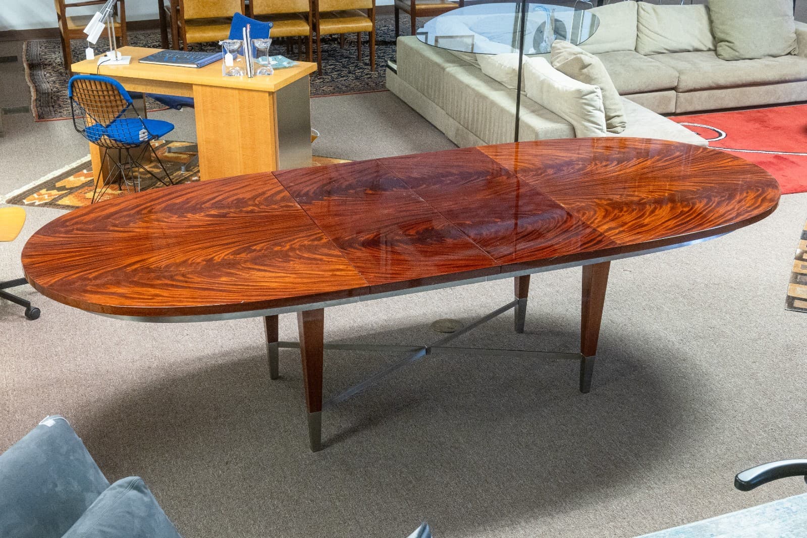 Vintage Greg Sheres Italian Mahogany Verite Collection Dining Table with Leaves - Thumbnail 3