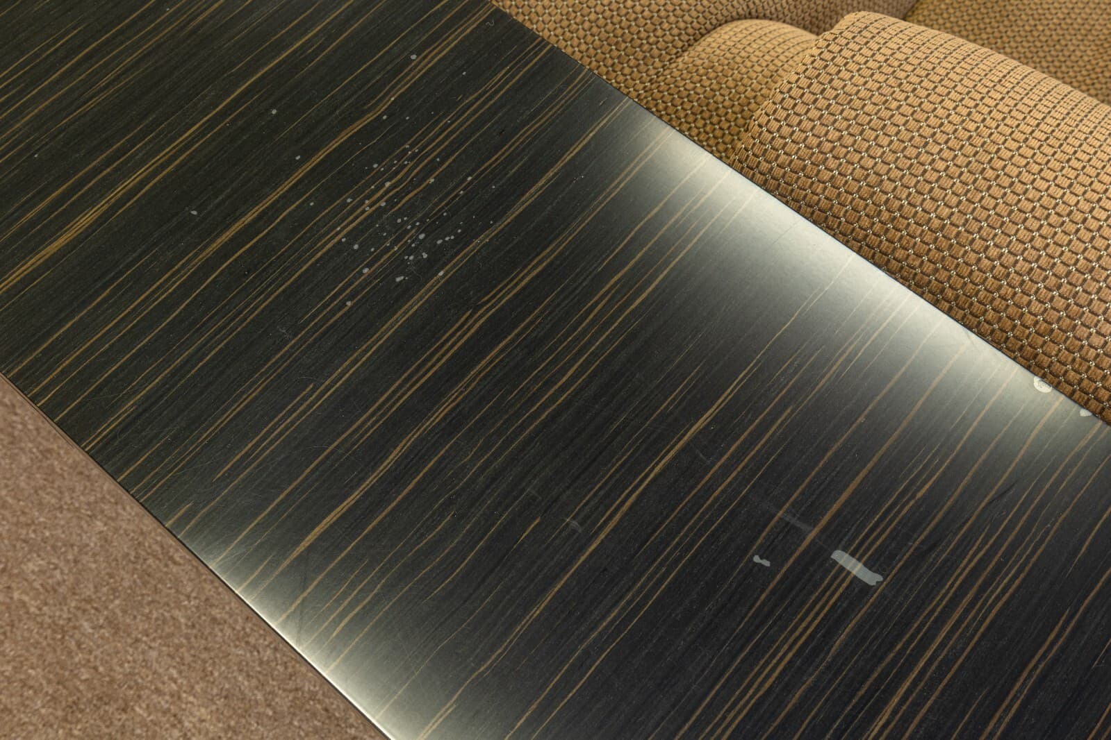 Decca Home Bolier Ebony Wood and Gunmetal X Base Contemporary Console Table - Thumbnail 9