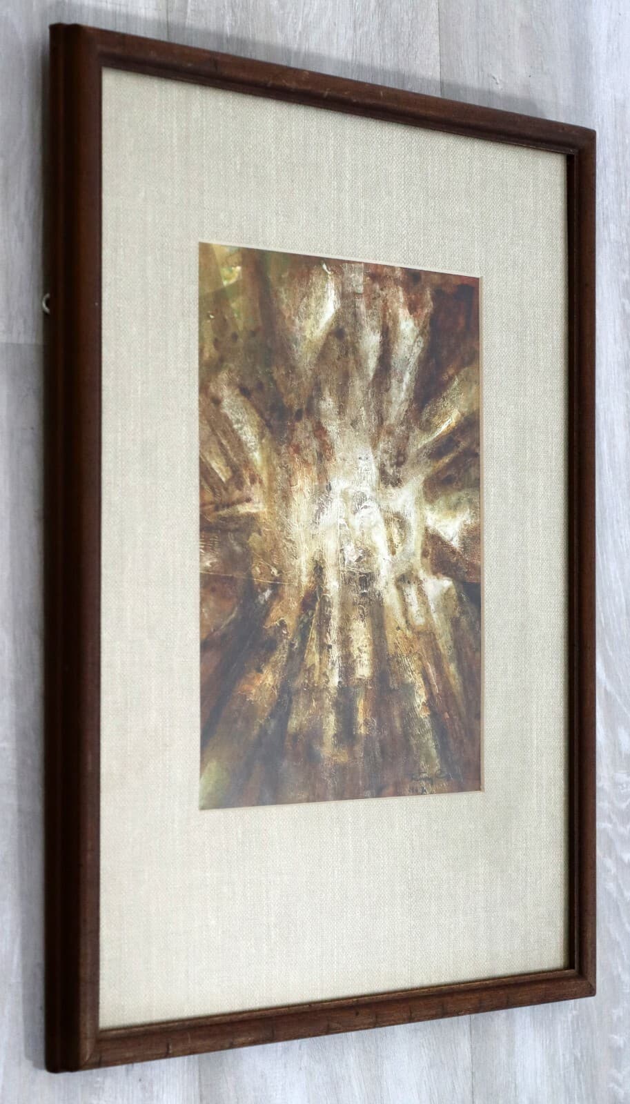 Mid Century Modern Framed Oil on Paper Painting Abstract Signed Tammy Egbal 60s - Thumbnail 4