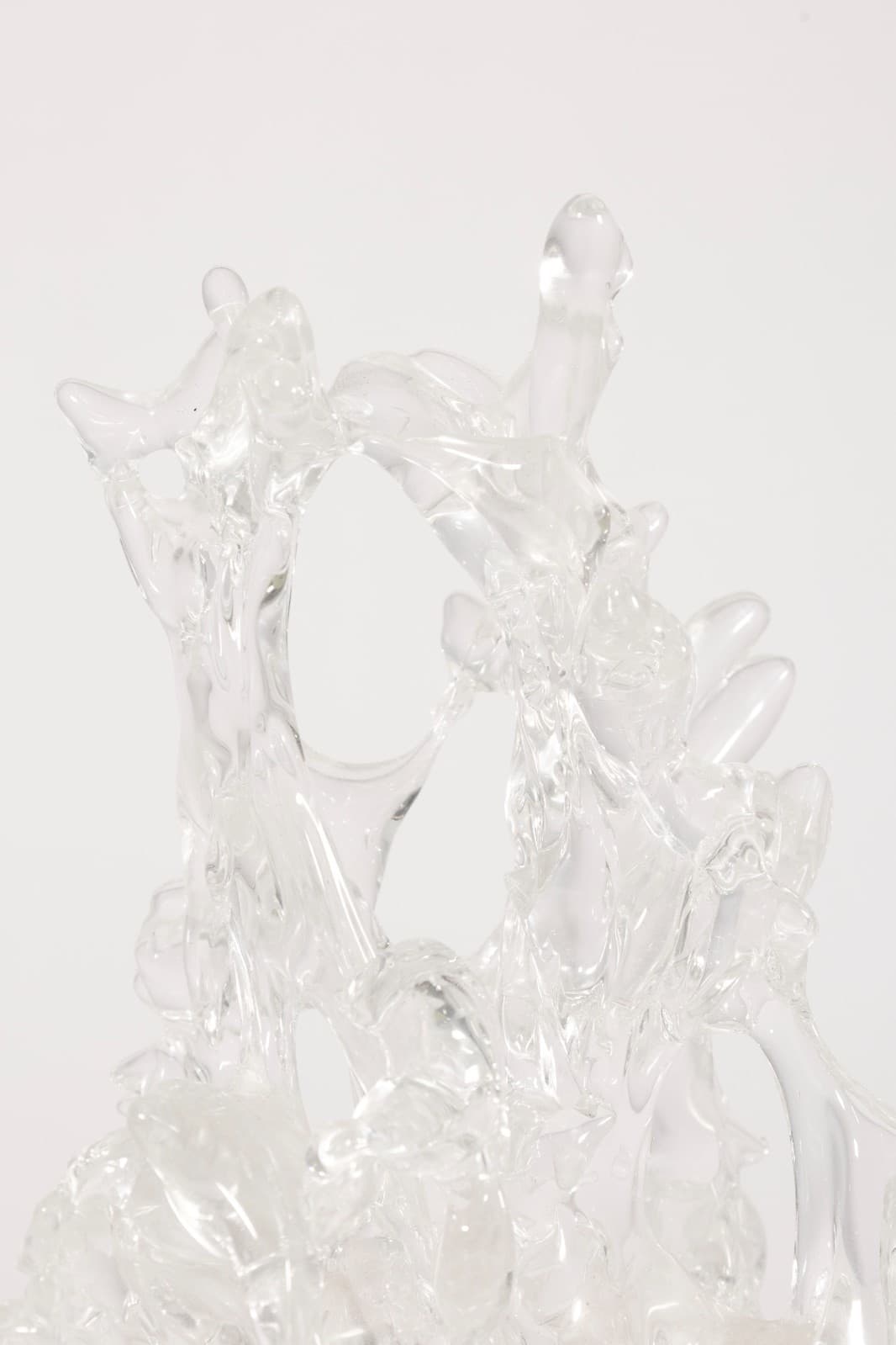Rene Roubicek Coral 1971 Clear Glass Table Sculpture Postmodern Design - Thumbnail 4