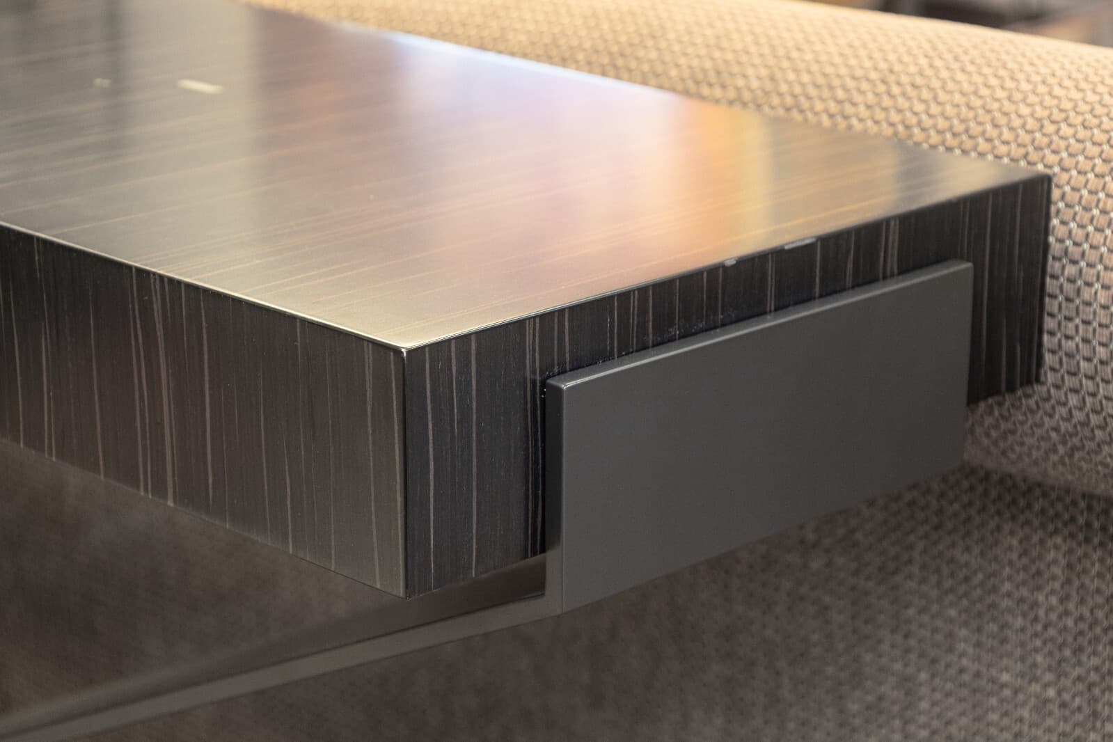 Decca Home Bolier Ebony Wood and Gunmetal X Base Contemporary Console Table - Thumbnail 6