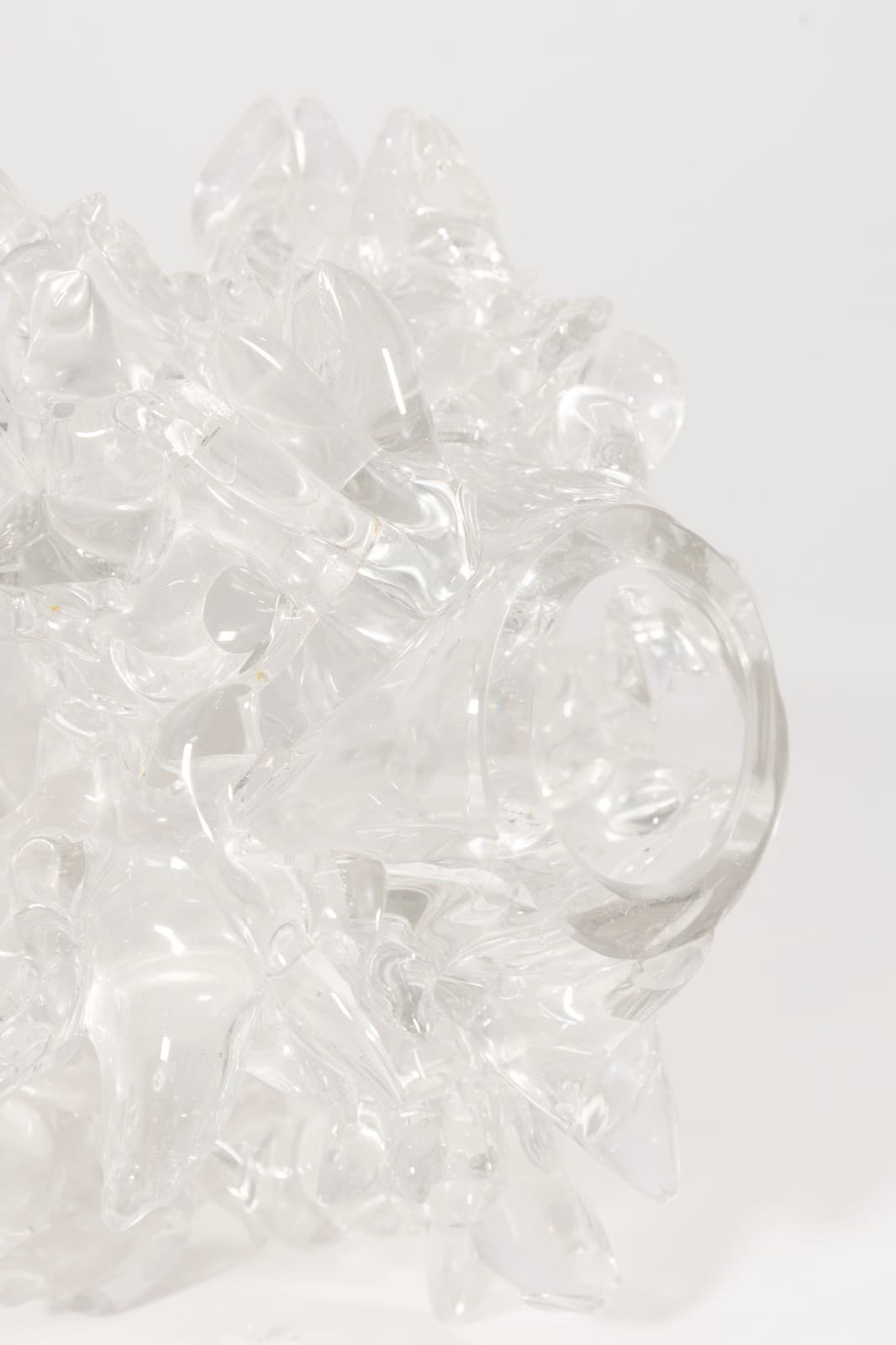 Rene Roubicek Coral 1971 Clear Glass Table Sculpture Postmodern Design - Thumbnail 5