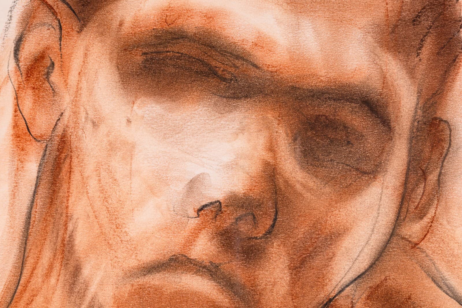 Betty Woodward-Bosley Wrath Signed Modern Figurative Drawing on Paper Framed - Thumbnail 4