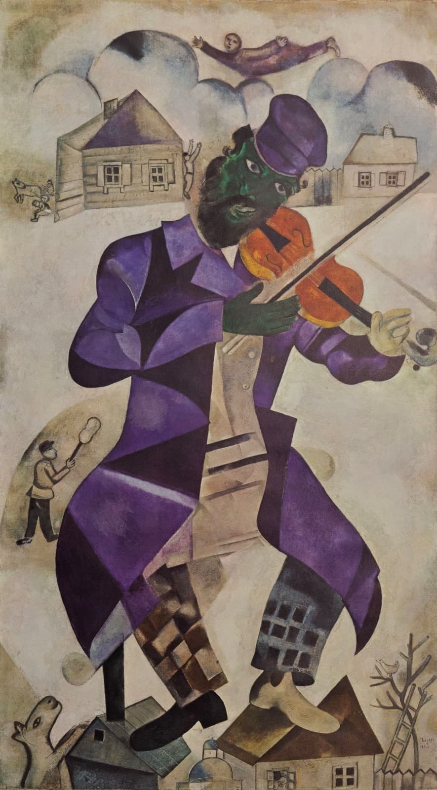 Marc Chagall Guggenheim Museum NYC 1975 Modern Lithographic Exhibition Poster - Thumbnail 2