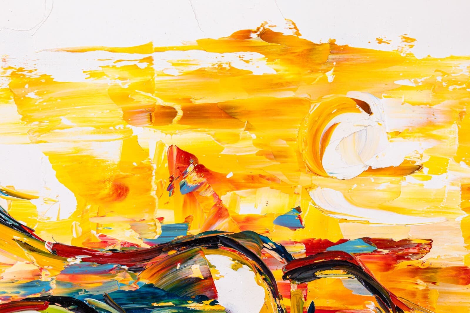 Laurie Pace Abstract Horses Signed Contemporary Western Oil Painting on Canvas - Thumbnail 4