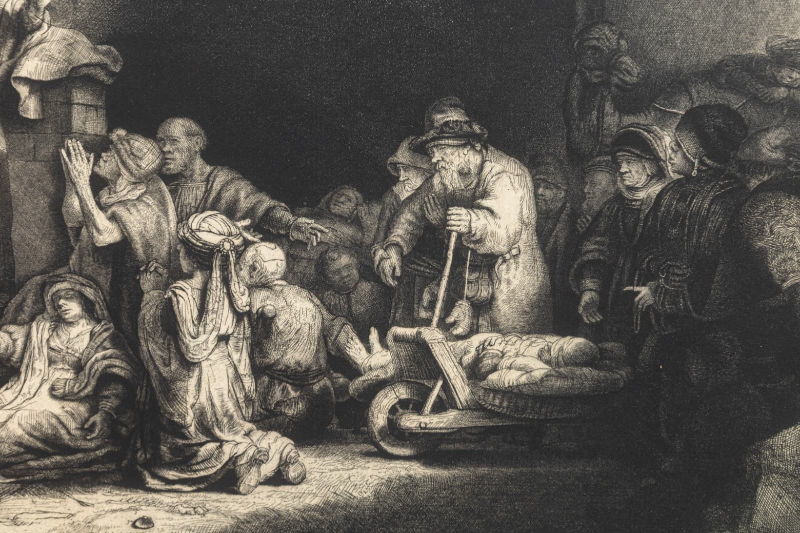 Rembrandt van Rijn, Christ Healing the Sick (The Hundred Guilder Print) 1649 - Thumbnail 5