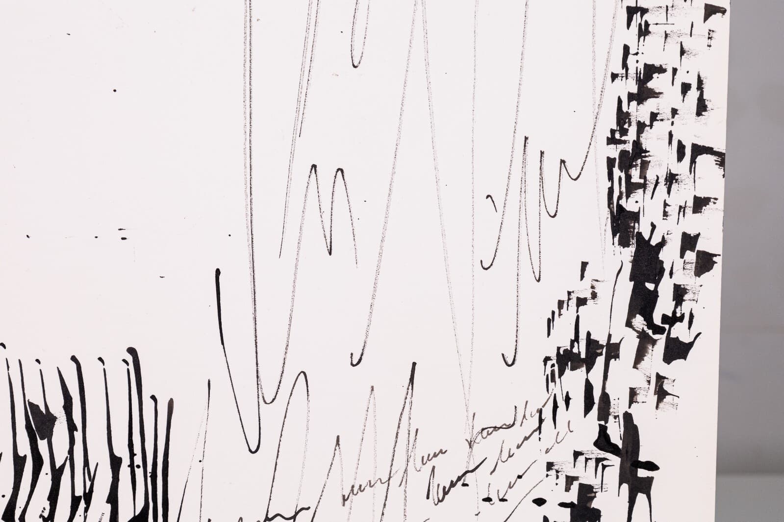Glen Michaels Signed Set of 3 Modern Signed Ink Drawings on Paper 23x14.5 - Thumbnail 3