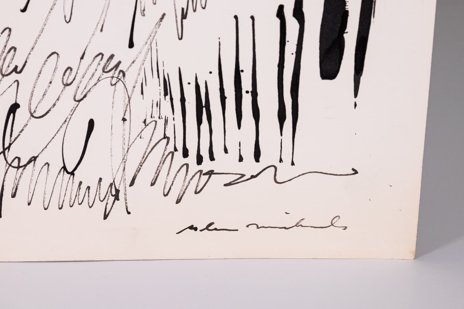 Glen Michaels Signed Set of 3 Modern Signed Ink Drawings on Paper 23x14.5 - Thumbnail 5