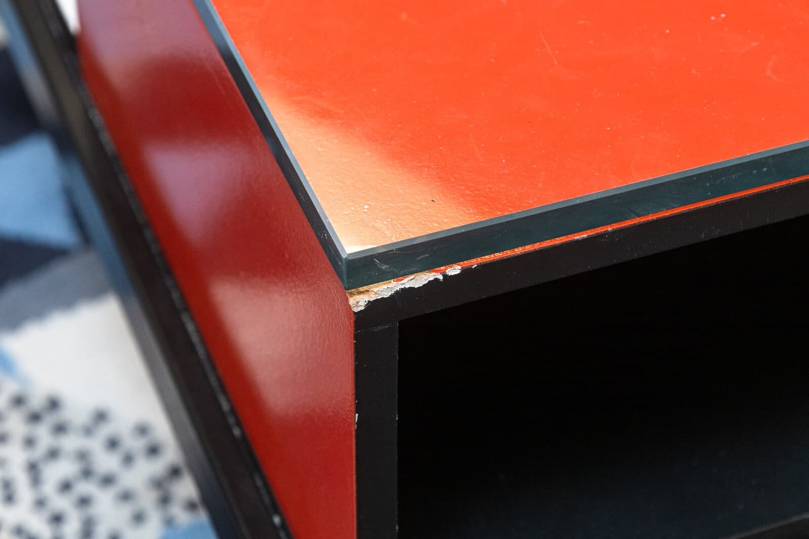 Custom Made Piet Mondrian Style Postmodern Square Glass and Wood Coffee Table - Thumbnail 9