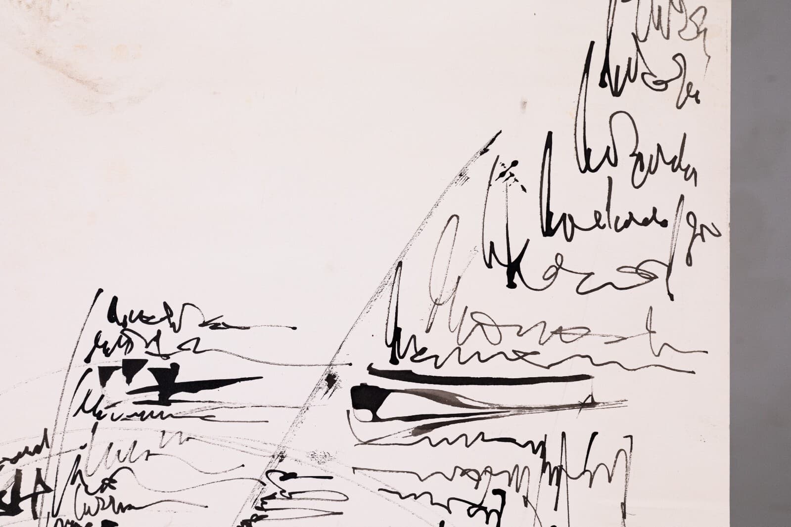 Glen Michaels Signed Set of 3 Modern Signed Ink Drawings on Paper 23x14.5 - Thumbnail 7