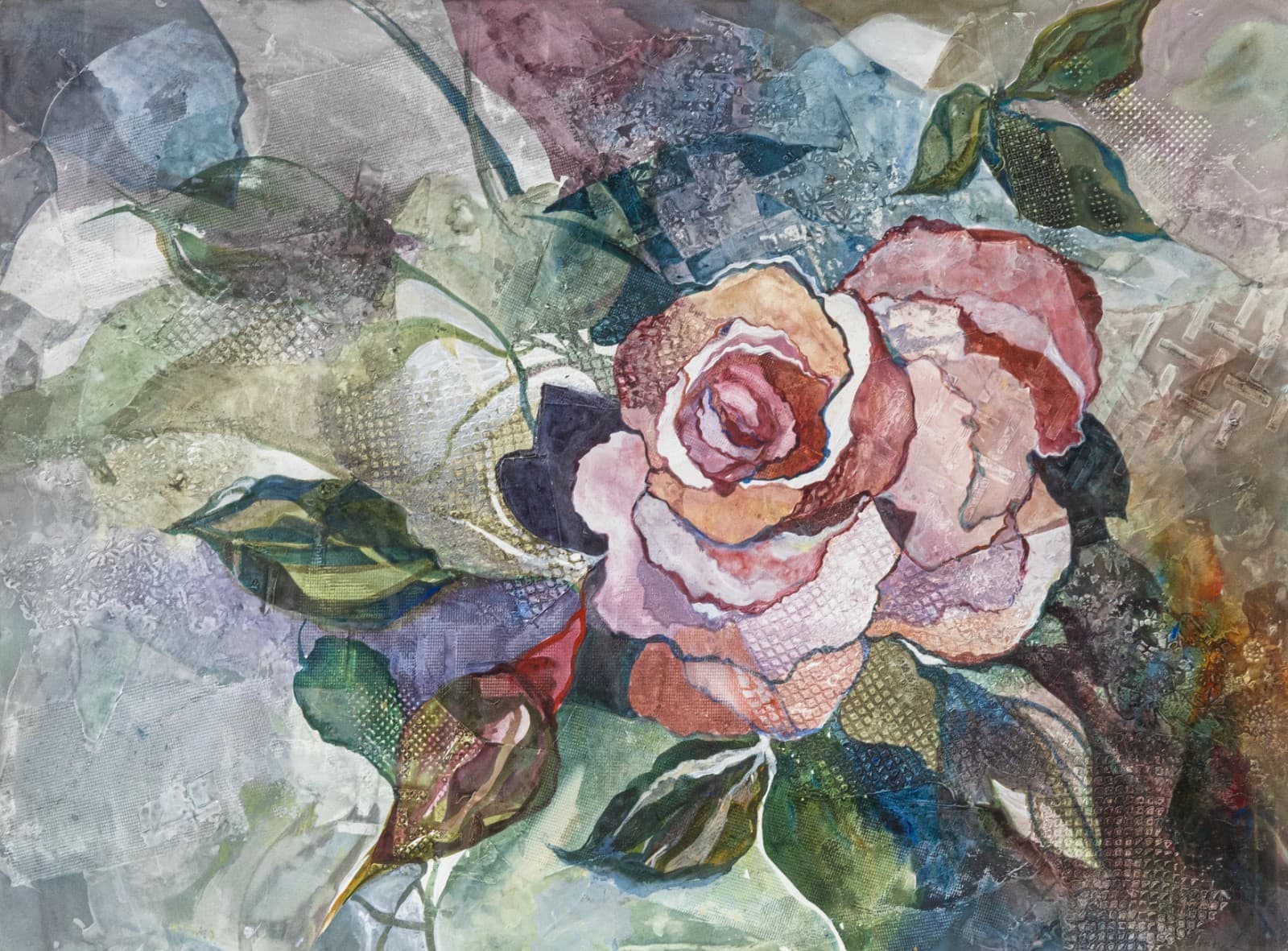 Fran Levin - Untitled (Rose), c. 1980s Signed Modern Watercolor on Paper Framed - Thumbnail 2