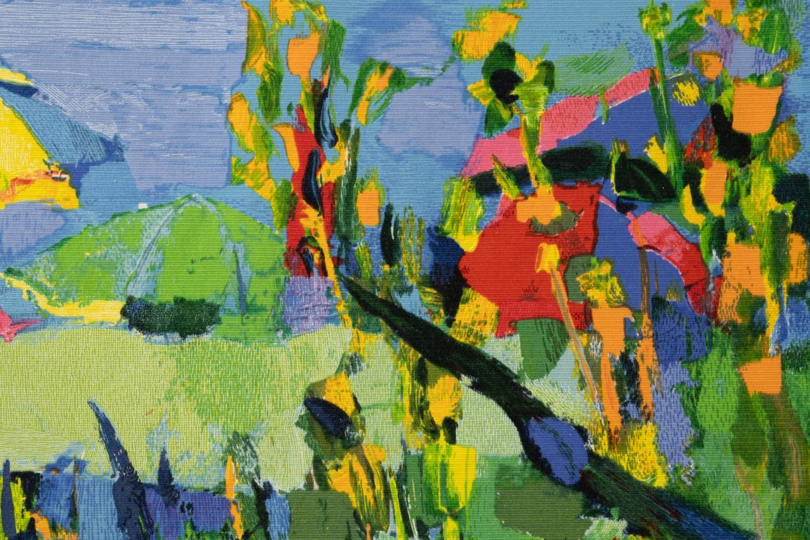 Nicola Simbari Ischia 1985 Signed Wool Tapestry Wall Hanging - Thumbnail 3