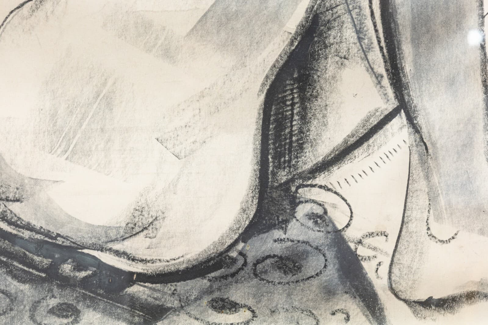 Modernist Figurative Female Nude Pencil and Charcoal Drawing on Paper Signed - Thumbnail 6
