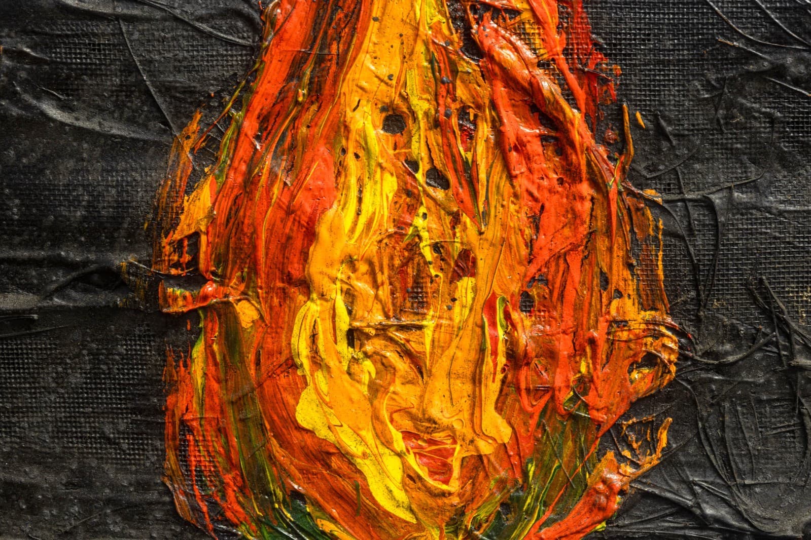 Postmodern Abstract Surrealism Impasto Oil on Antique Wood Paneling Signed - Thumbnail 5