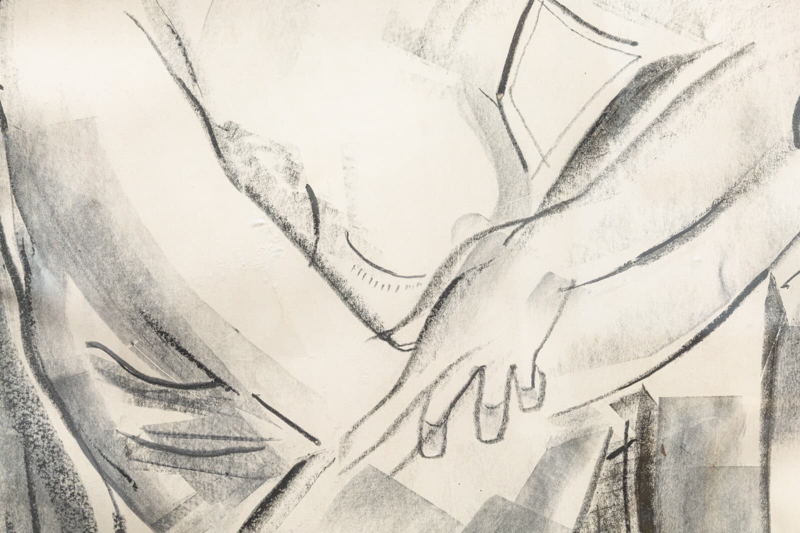Modernist Figurative Female Nude Pencil and Charcoal Drawing on Paper Signed - Thumbnail 5