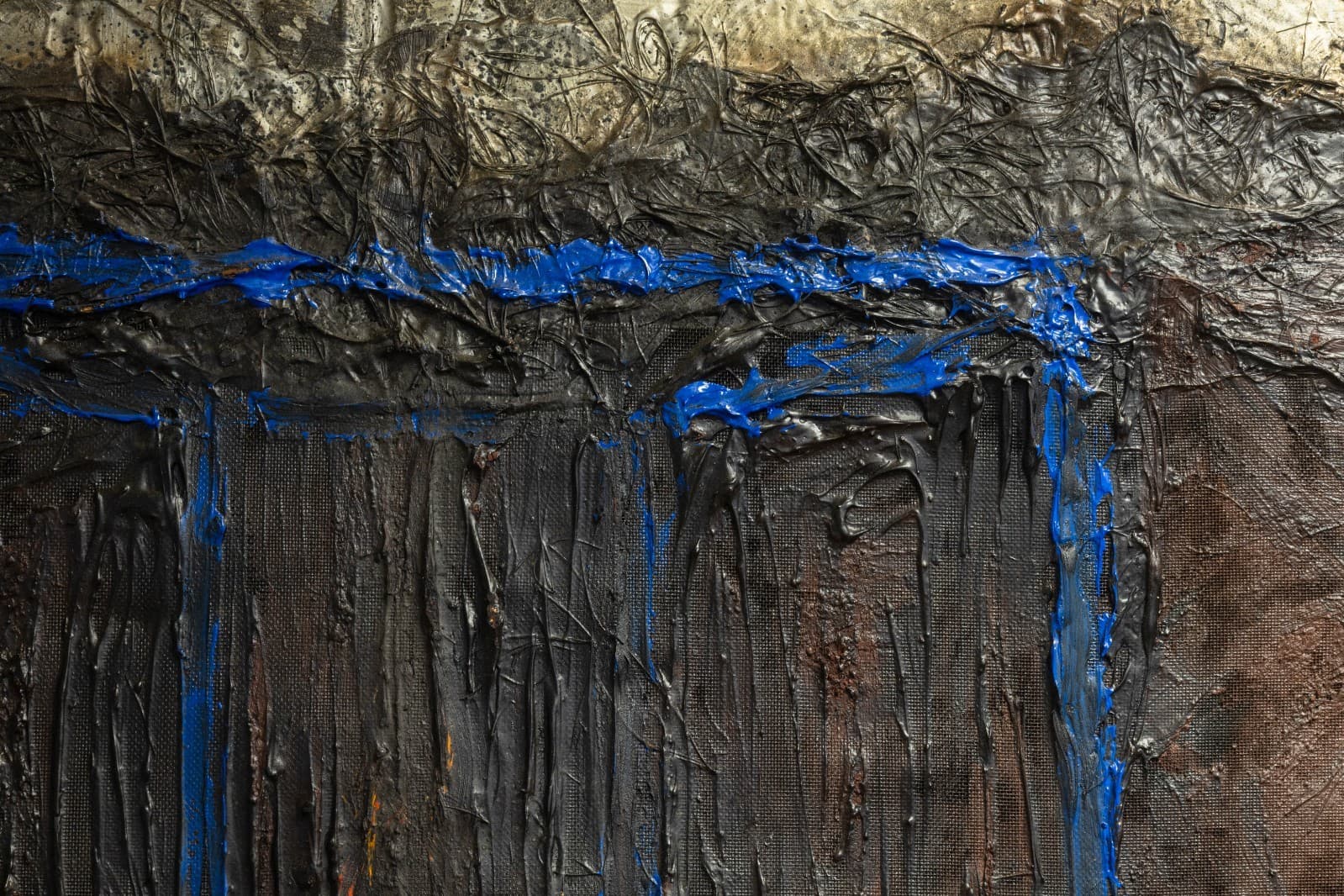 Postmodern Abstract Surrealism Impasto Oil on Antique Wood Paneling Signed - Thumbnail 3