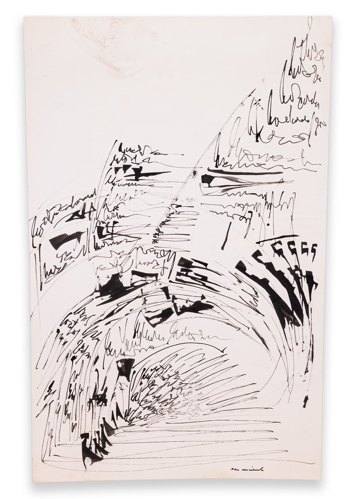 Glen Michaels Signed Set of 3 Modern Signed Ink Drawings on Paper 23x14.5 - Thumbnail 6