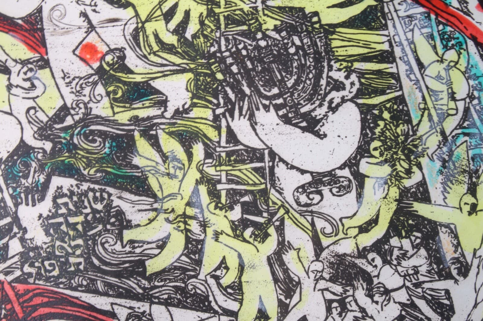 Arie Dubi Under the Wing of God Signed Contemporary Judaica Lithograph AP Framed - Thumbnail 6