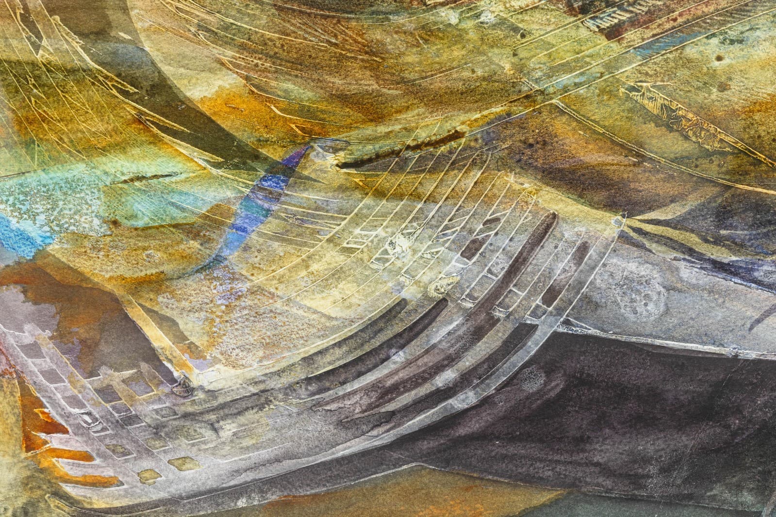 Fran Levin - Untitled (Abstract Still Life), c. 1980s Signed Watercolor on Paper - Thumbnail 5