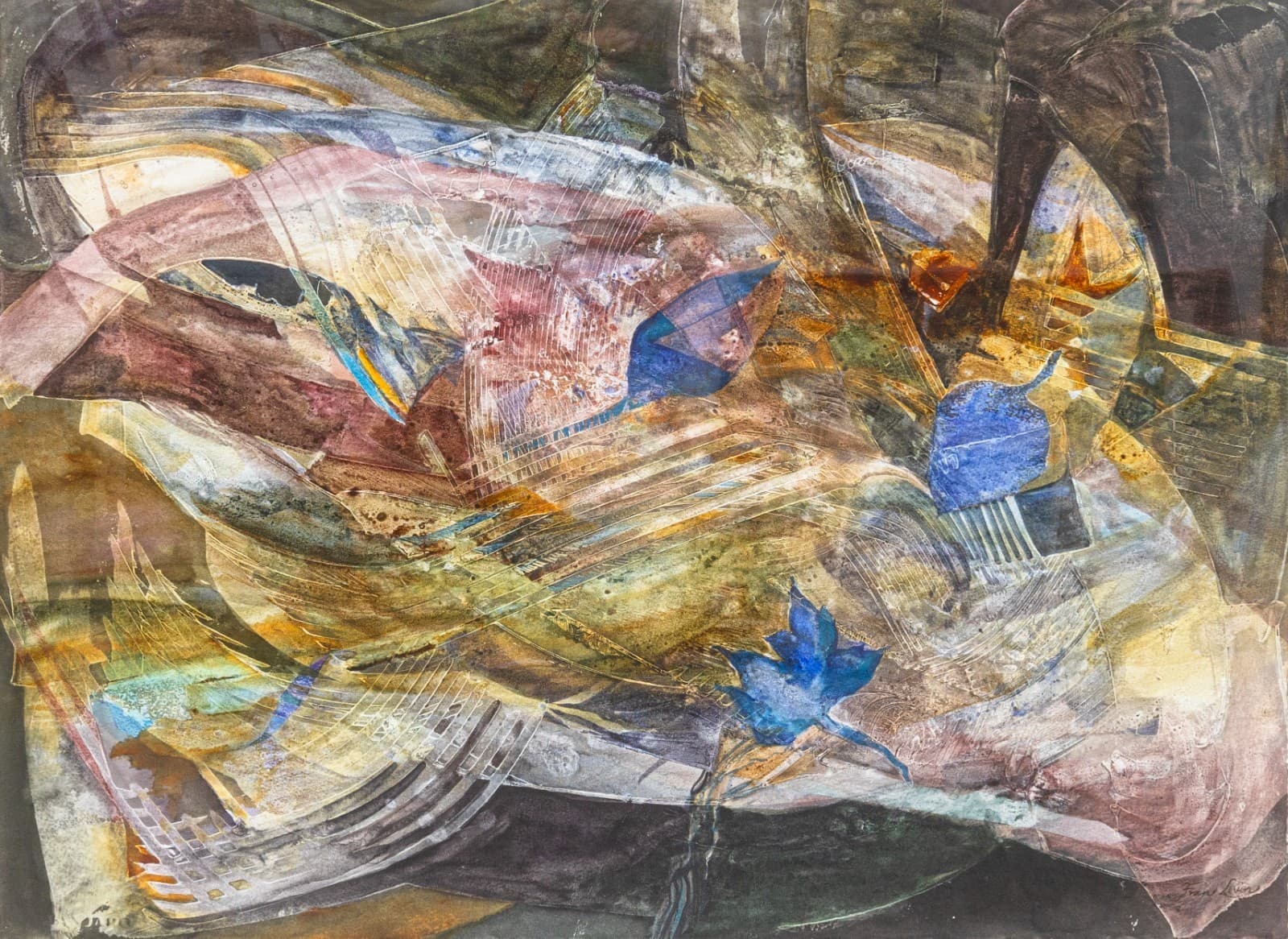 Fran Levin - Untitled (Abstract Still Life), c. 1980s Signed Watercolor on Paper - Thumbnail 2