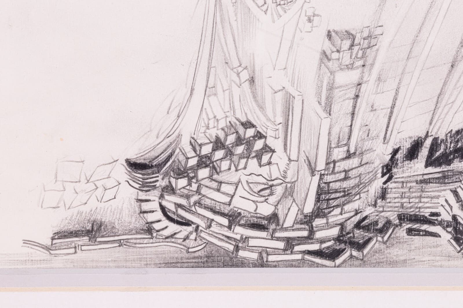 Glen Michaels Modern Contemporary Graphite Drawing Unsigned 13.5h x 16.5w 2000s - Thumbnail 5